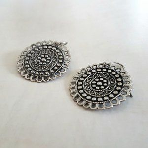 Vintage Metal Lace-Style Earrings